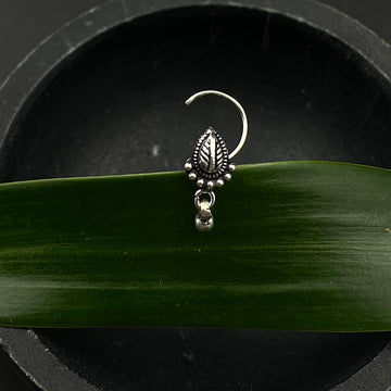 Silver Leaf Hanging Bead Nose Pin